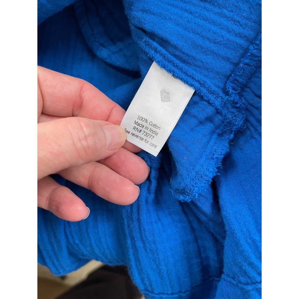 Sonoma Goods For Life Blue Cotton Gauze Tiered Midi Dress XXL Square Neck - Picture 3 of 10